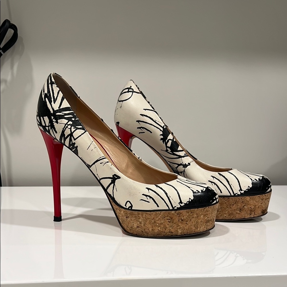 Giuseppe Zanotti Black and White Heels with Platform